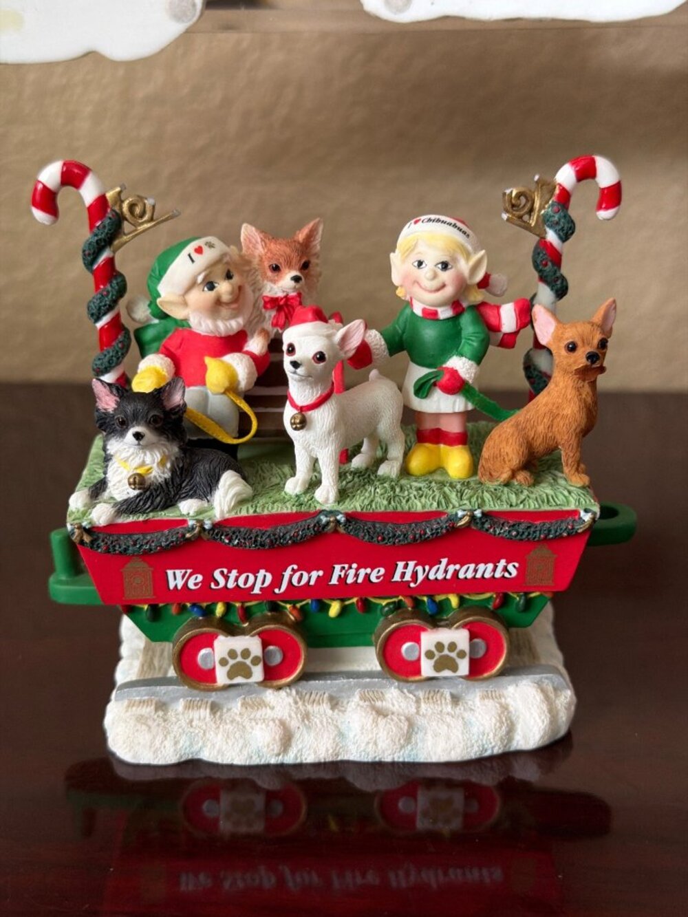 Danbury Mint Chihuahua Christmas Express Train 6 Piece Set Dog Holiday Decor - Picture 13 of 15
